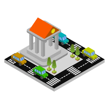 Bank building  Illustration