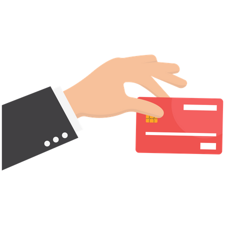 Bank card in hand  Illustration