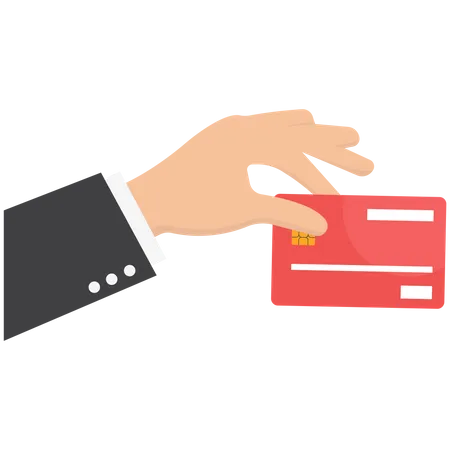 Bank card in hand  Illustration