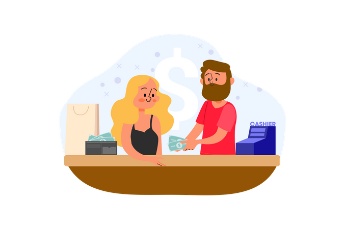 Bank Cashier  Illustration