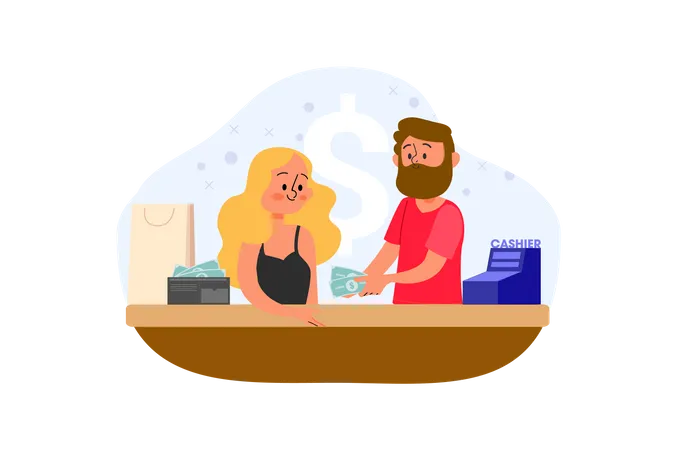 Bank Cashier  Illustration