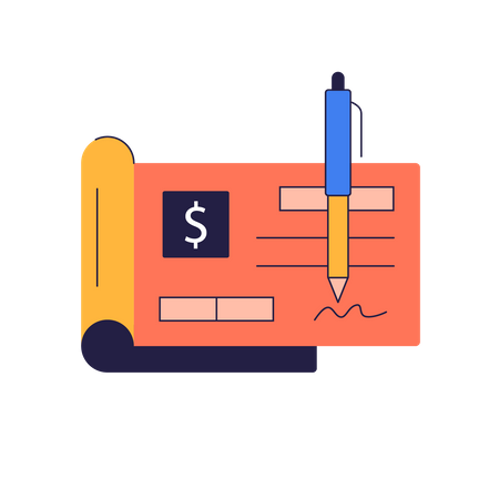 Bank Cheque  Illustration