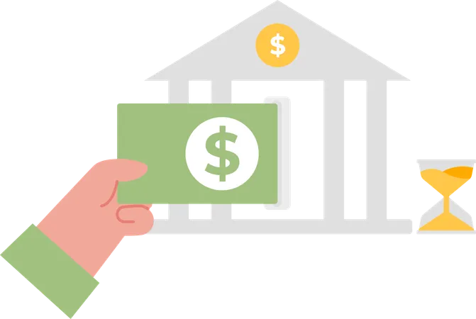 Bank Deposit for Savings Money  Illustration