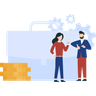 bank strategy discussion illustration svg