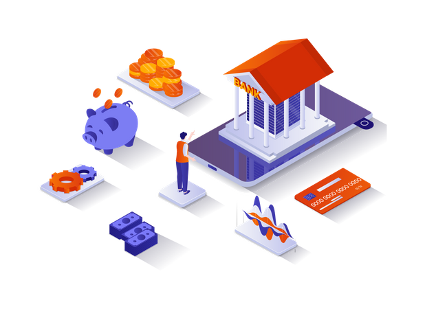 Bank financial services  Illustration