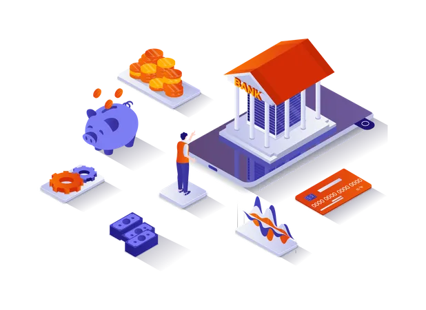 Bank financial services  Illustration