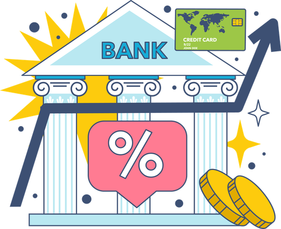 Bank increases interest rate on loan  Illustration