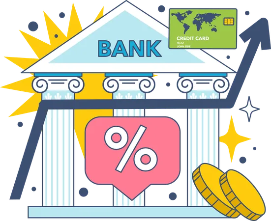 Bank increases interest rate on loan  Illustration
