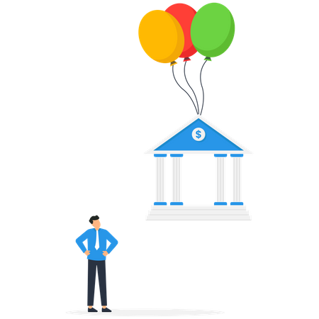 Bank interest rate rising up  Illustration