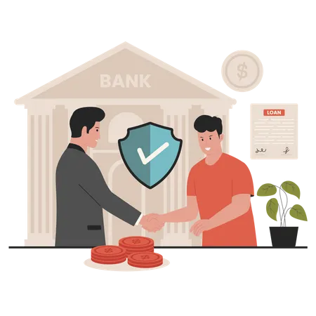 Loan Protection Concept Illustration Illustration For Website Landing Page Mobile App Poster And Banner Trendy Flat Vector Illustration 일러스트레이션