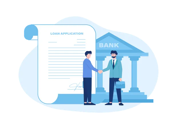 Bank Loan Trending Concept Flat Illustration 일러스트레이션