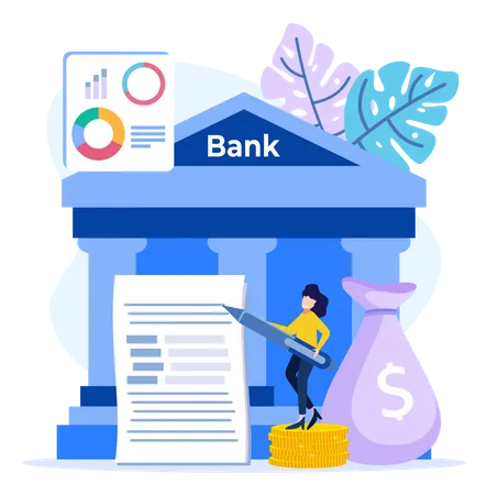Bank loan documentation  Illustration