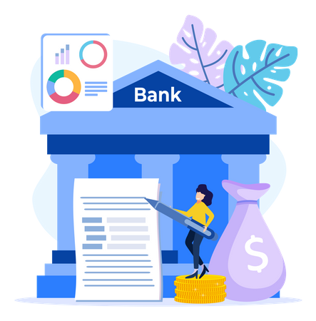 Bank loan documentation  Illustration