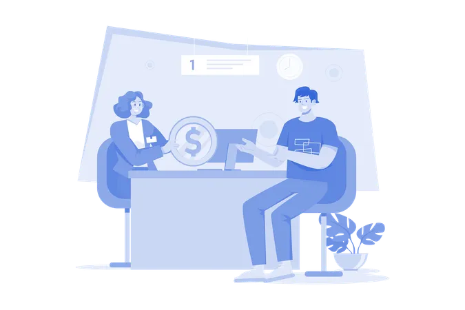 Bank Loan Successfully Illustration Concept On A White Background Illustration