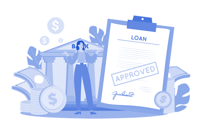 Bank Loan Successfully  Illustration