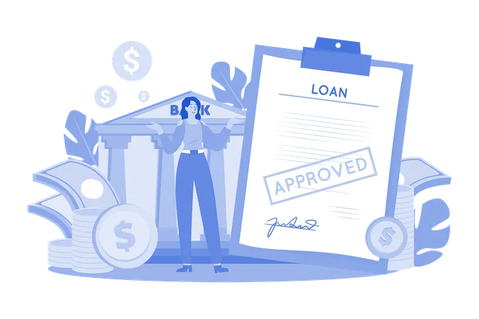 Bank Loan Successfully Illustration Concept On A White Background Illustration