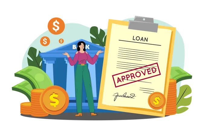 Bank loan successfully Illustration