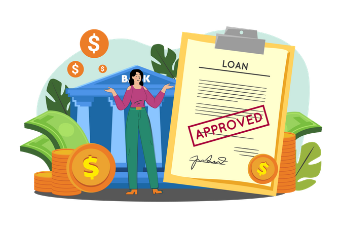 Bank loan successfully  Illustration