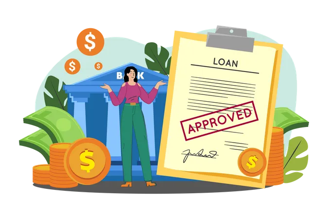 Bank loan successfully  Illustration