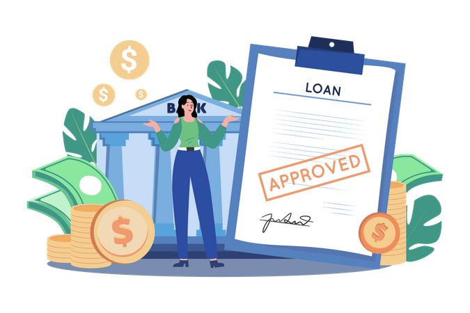 Bank loan successfully  Illustration