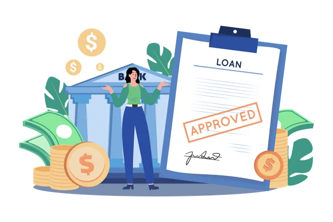 Bank loan successfully  Illustration