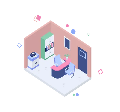 Bank manager office  Illustration