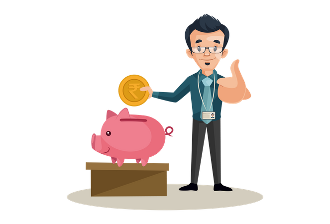 Bank manager saving money  Illustration