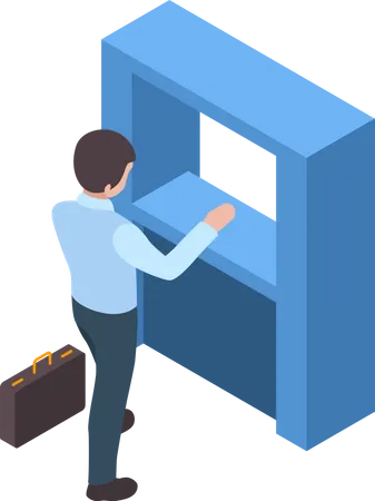 Bank manager setting up  Illustration