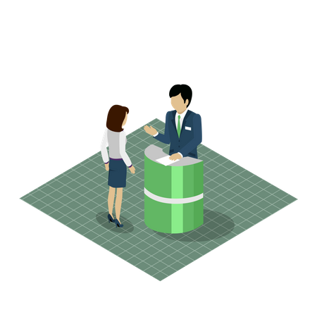 Bank manger Consulting with customer  Illustration