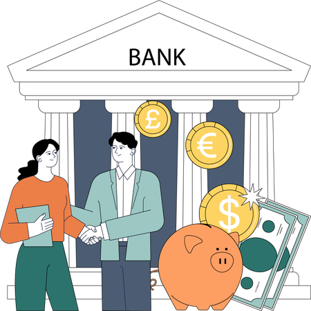 Bank money withdrawal  イラスト
