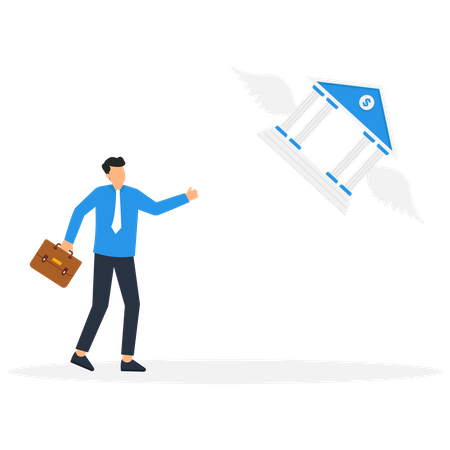 Bank mortgage interest rate rising up  Illustration