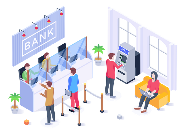 Bank Office Illustration