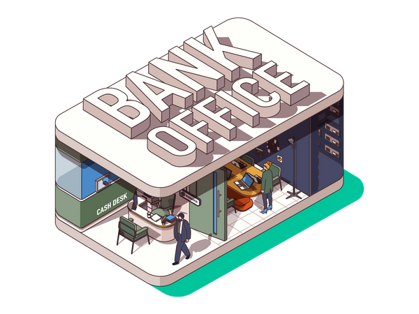 Bank Office  Illustration