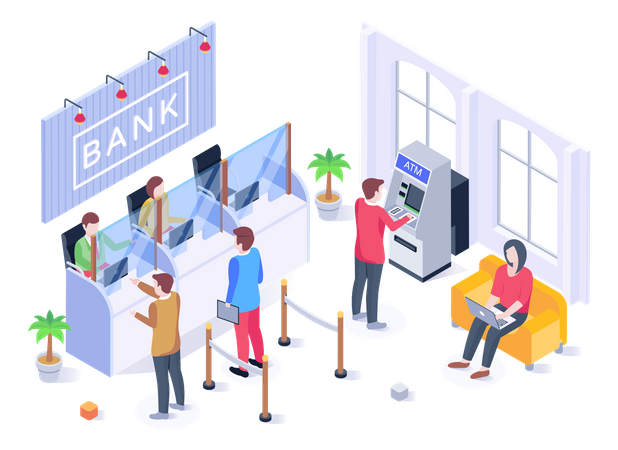 Bank Office  Illustration