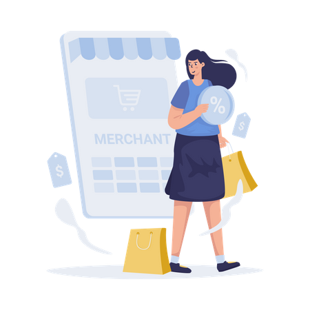 Bank partner merchant promotion  Illustration