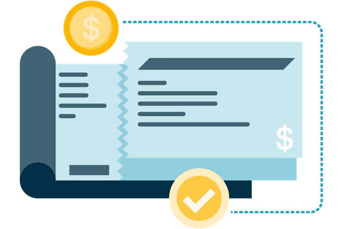 Bank payment receipt  Illustration