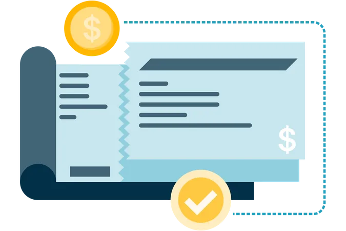 Bank payment receipt  Illustration