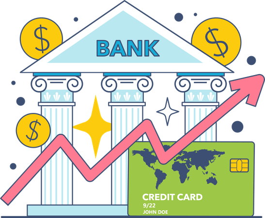 Bank prepares growth chart report  Illustration