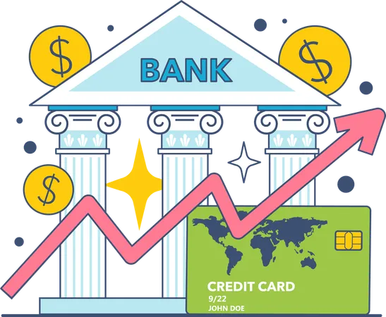 Bank prepares growth chart report  Illustration