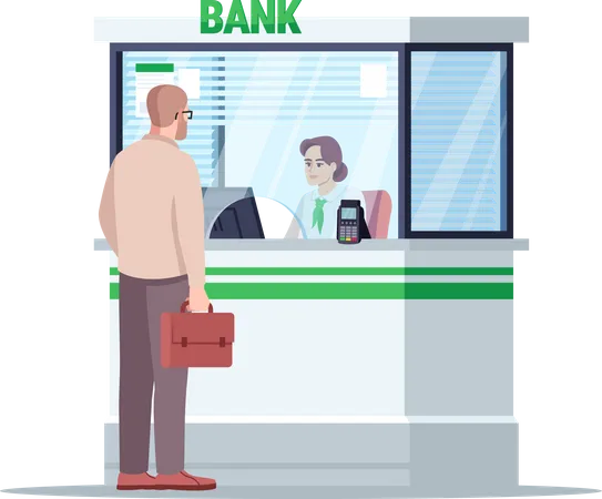 Bank reception window Illustration