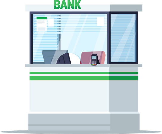 Bank reception window  Illustration