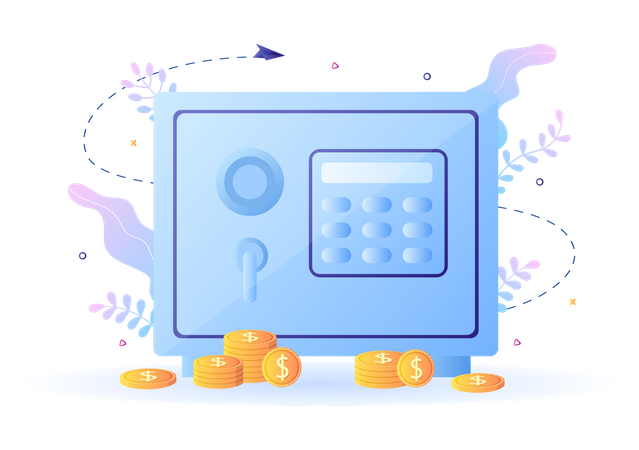 Bank Safe Box  Illustration