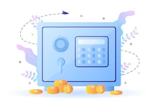 Bank Safe Box  Illustration