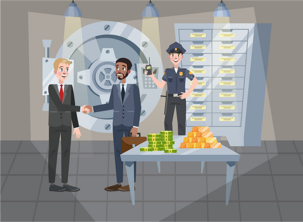Bank Safety Vault  Illustration