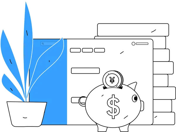 Bank savings account record  Illustration