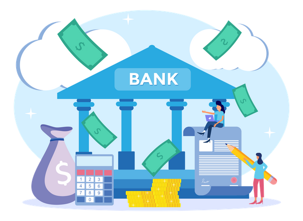 Bank Service Illustration