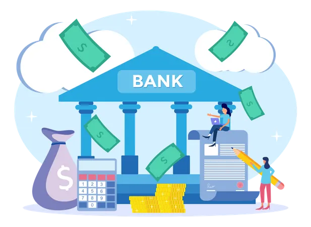Bank Service  Illustration