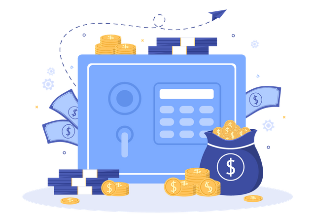 Bank Storage Safe Box  Illustration