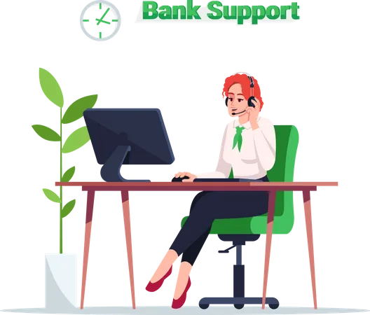 Bank support executive Illustration