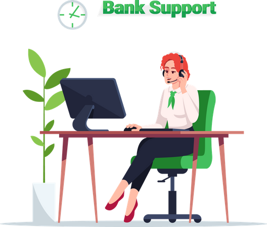 Bank support executive  Illustration